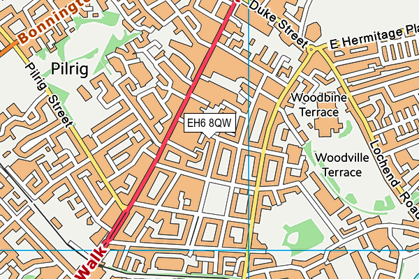 EH6 8QW map - OS VectorMap District (Ordnance Survey)