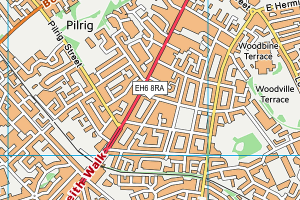 EH6 8RA map - OS VectorMap District (Ordnance Survey)
