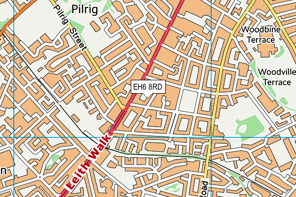 EH6 8RD map - OS VectorMap District (Ordnance Survey)