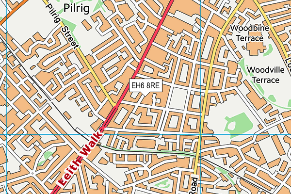 EH6 8RE map - OS VectorMap District (Ordnance Survey)