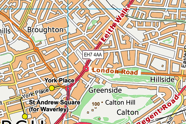 EH7 4AA map - OS VectorMap District (Ordnance Survey)