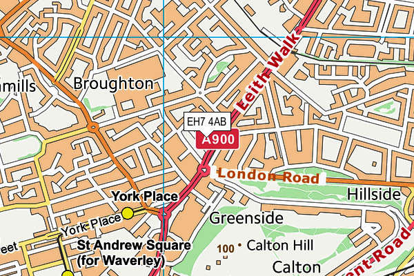 EH7 4AB map - OS VectorMap District (Ordnance Survey)