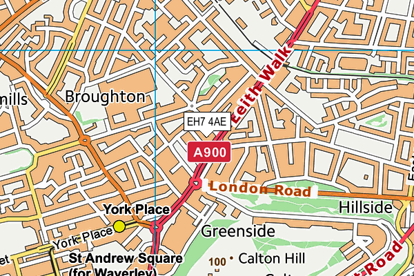 EH7 4AE map - OS VectorMap District (Ordnance Survey)