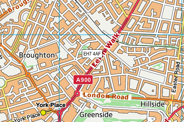 EH7 4AF map - OS VectorMap District (Ordnance Survey)