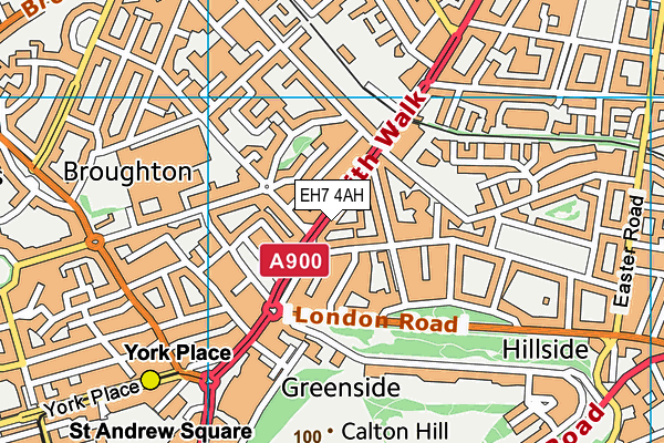 EH7 4AH map - OS VectorMap District (Ordnance Survey)