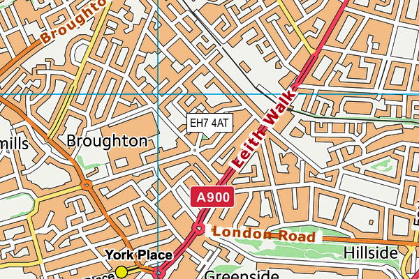 EH7 4AT map - OS VectorMap District (Ordnance Survey)