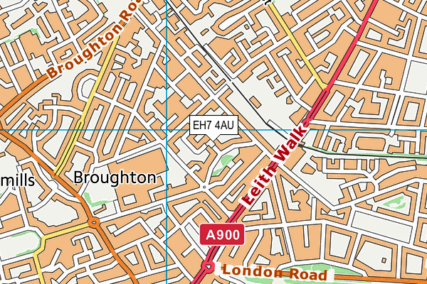 EH7 4AU map - OS VectorMap District (Ordnance Survey)