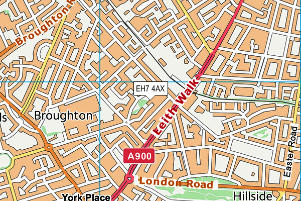 EH7 4AX map - OS VectorMap District (Ordnance Survey)