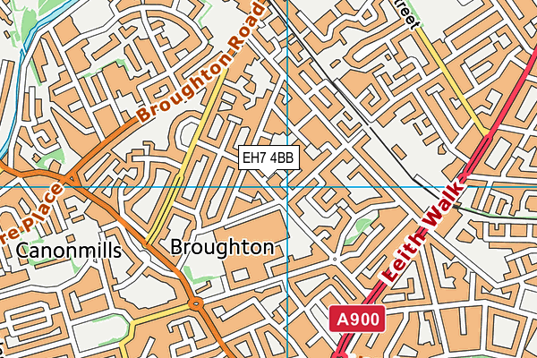 EH7 4BB map - OS VectorMap District (Ordnance Survey)