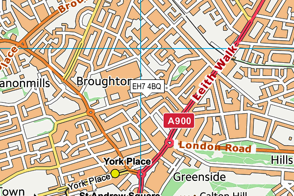 EH7 4BQ map - OS VectorMap District (Ordnance Survey)