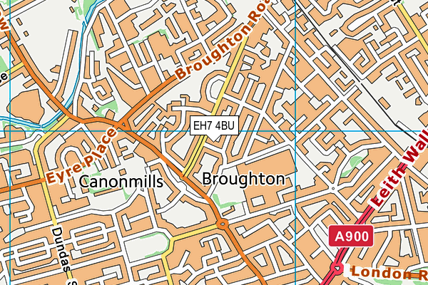 EH7 4BU map - OS VectorMap District (Ordnance Survey)