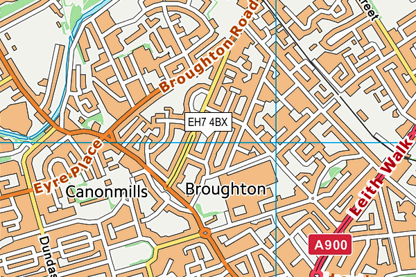 EH7 4BX map - OS VectorMap District (Ordnance Survey)