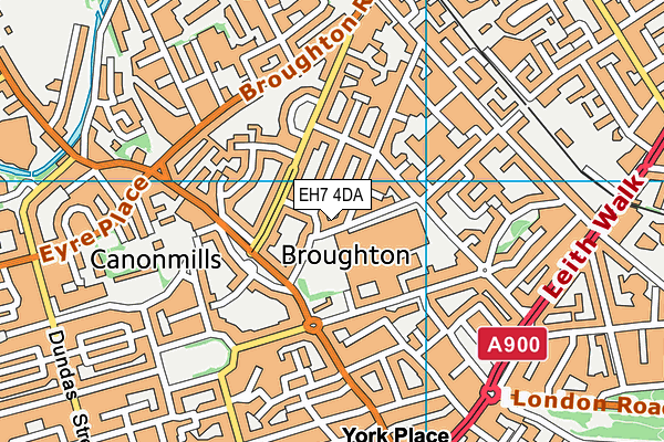 EH7 4DA map - OS VectorMap District (Ordnance Survey)