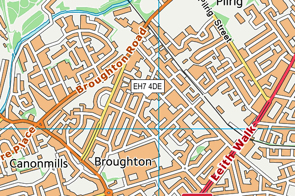 EH7 4DE map - OS VectorMap District (Ordnance Survey)