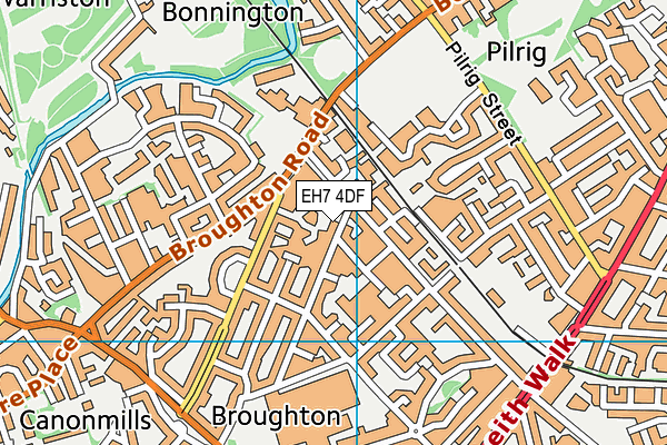 EH7 4DF map - OS VectorMap District (Ordnance Survey)