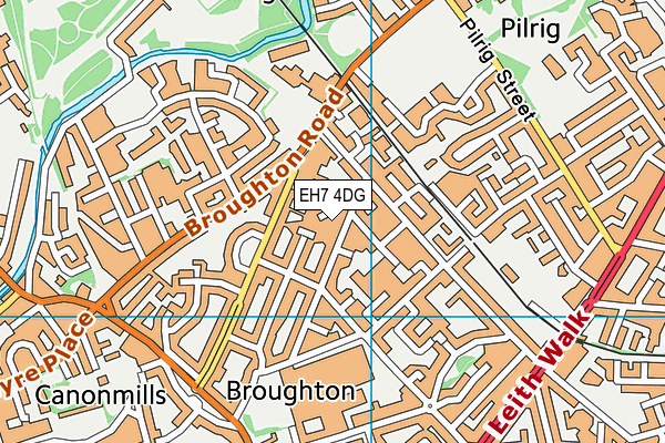 EH7 4DG map - OS VectorMap District (Ordnance Survey)