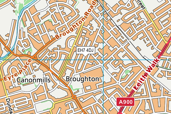 EH7 4DJ map - OS VectorMap District (Ordnance Survey)