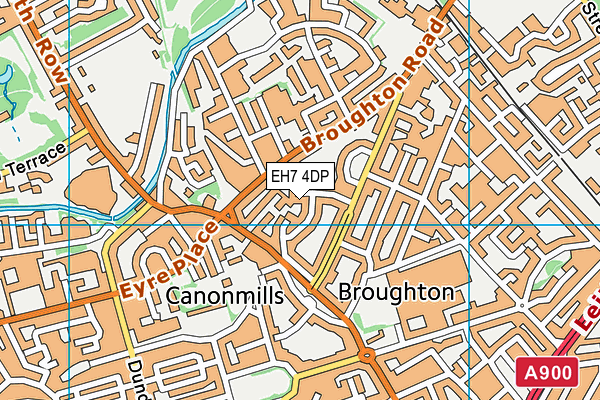 EH7 4DP map - OS VectorMap District (Ordnance Survey)