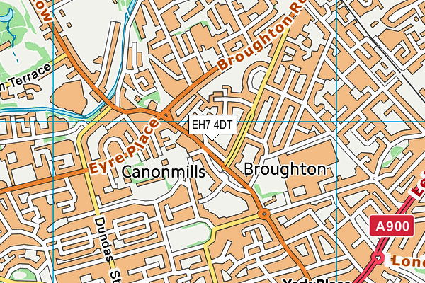 EH7 4DT map - OS VectorMap District (Ordnance Survey)