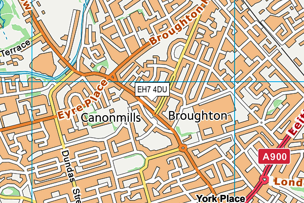 EH7 4DU map - OS VectorMap District (Ordnance Survey)