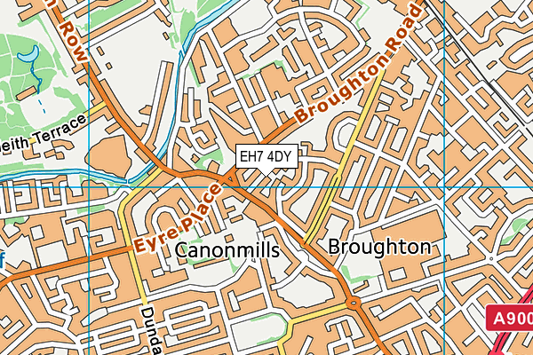 EH7 4DY map - OS VectorMap District (Ordnance Survey)