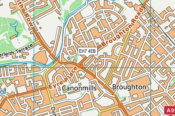 EH7 4EB map - OS VectorMap District (Ordnance Survey)