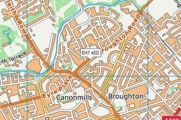 EH7 4ED map - OS VectorMap District (Ordnance Survey)