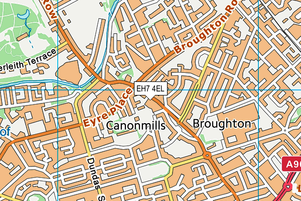 EH7 4EL map - OS VectorMap District (Ordnance Survey)