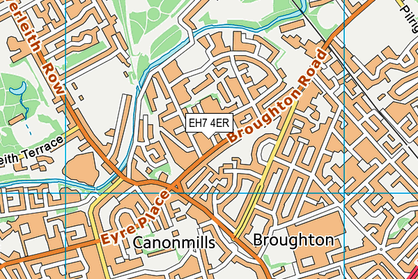 EH7 4ER map - OS VectorMap District (Ordnance Survey)