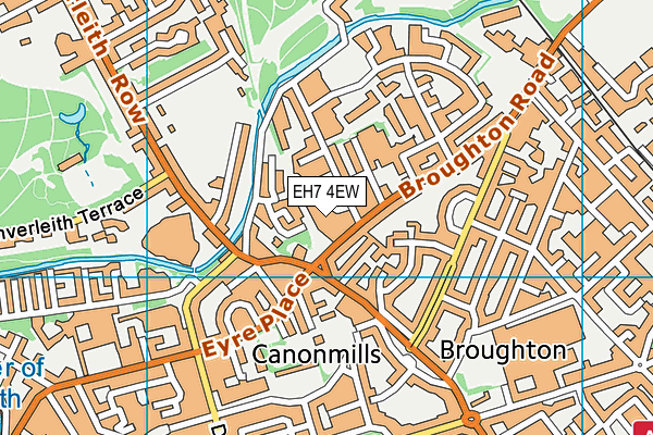 EH7 4EW map - OS VectorMap District (Ordnance Survey)