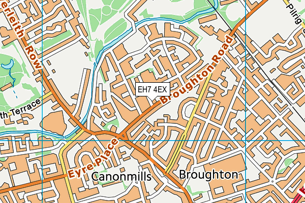 EH7 4EX map - OS VectorMap District (Ordnance Survey)