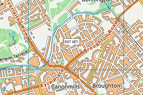 EH7 4EY map - OS VectorMap District (Ordnance Survey)