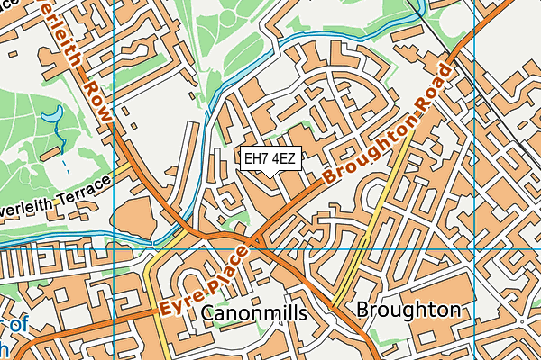 EH7 4EZ map - OS VectorMap District (Ordnance Survey)