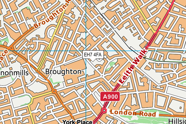 EH7 4FA map - OS VectorMap District (Ordnance Survey)