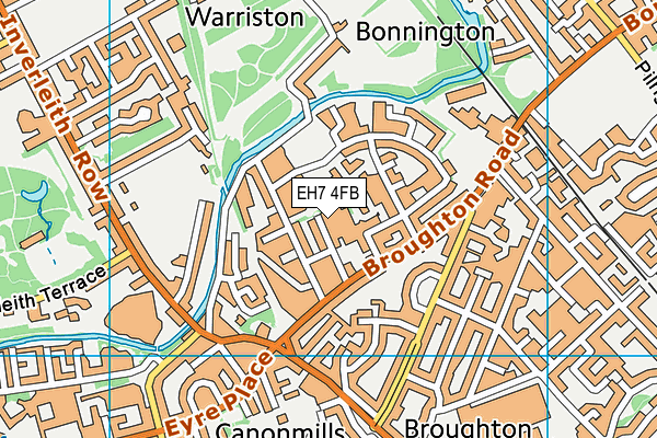 EH7 4FB map - OS VectorMap District (Ordnance Survey)