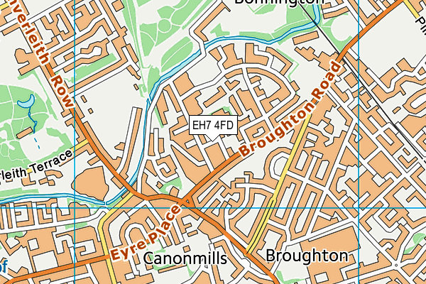 EH7 4FD map - OS VectorMap District (Ordnance Survey)