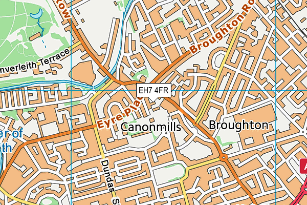 EH7 4FR map - OS VectorMap District (Ordnance Survey)