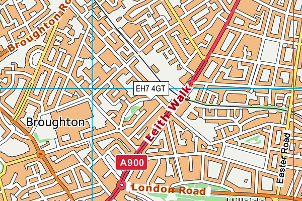 EH7 4GT map - OS VectorMap District (Ordnance Survey)