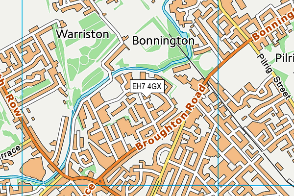 EH7 4GX map - OS VectorMap District (Ordnance Survey)