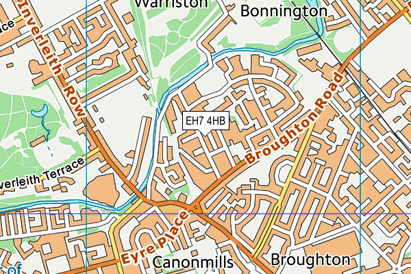 EH7 4HB map - OS VectorMap District (Ordnance Survey)