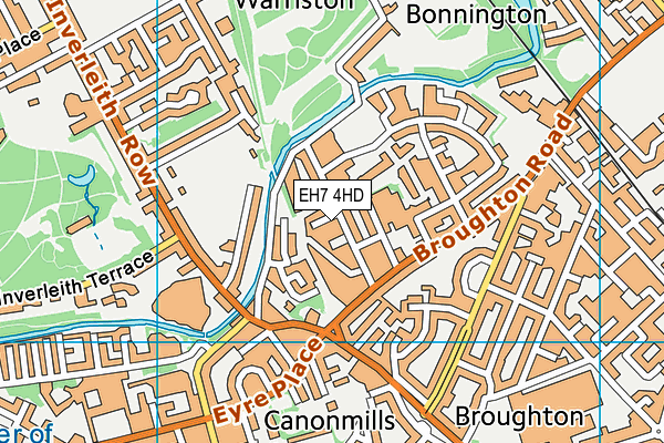 EH7 4HD map - OS VectorMap District (Ordnance Survey)