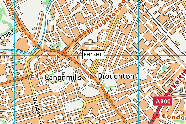 EH7 4HT map - OS VectorMap District (Ordnance Survey)