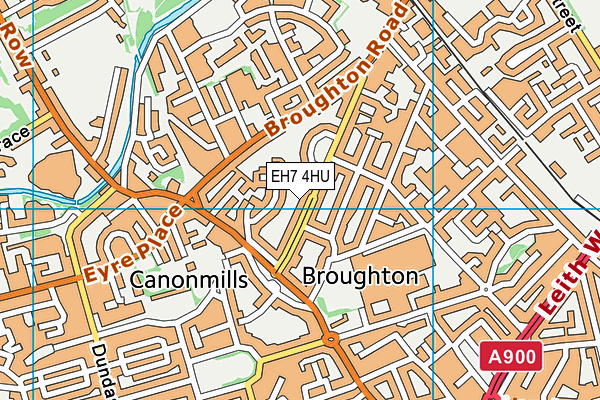 EH7 4HU map - OS VectorMap District (Ordnance Survey)