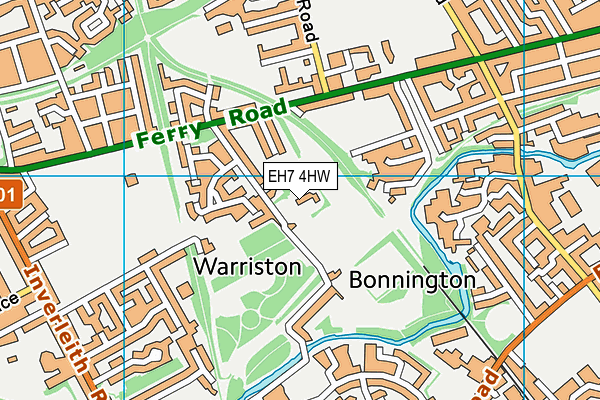 EH7 4HW map - OS VectorMap District (Ordnance Survey)