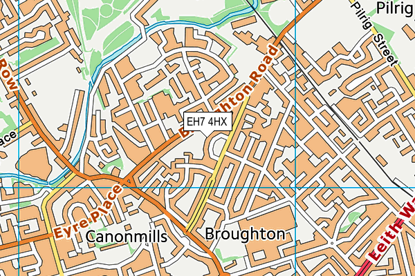 EH7 4HX map - OS VectorMap District (Ordnance Survey)