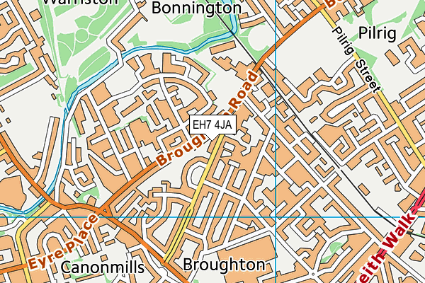 EH7 4JA map - OS VectorMap District (Ordnance Survey)