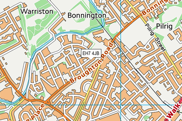 EH7 4JB map - OS VectorMap District (Ordnance Survey)