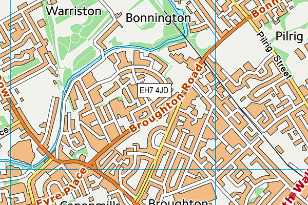 EH7 4JD map - OS VectorMap District (Ordnance Survey)
