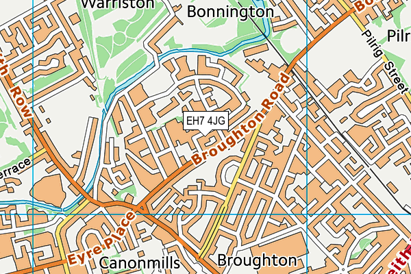 EH7 4JG map - OS VectorMap District (Ordnance Survey)