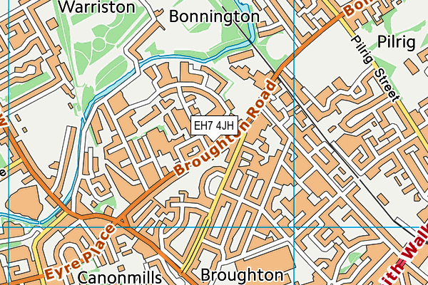 EH7 4JH map - OS VectorMap District (Ordnance Survey)